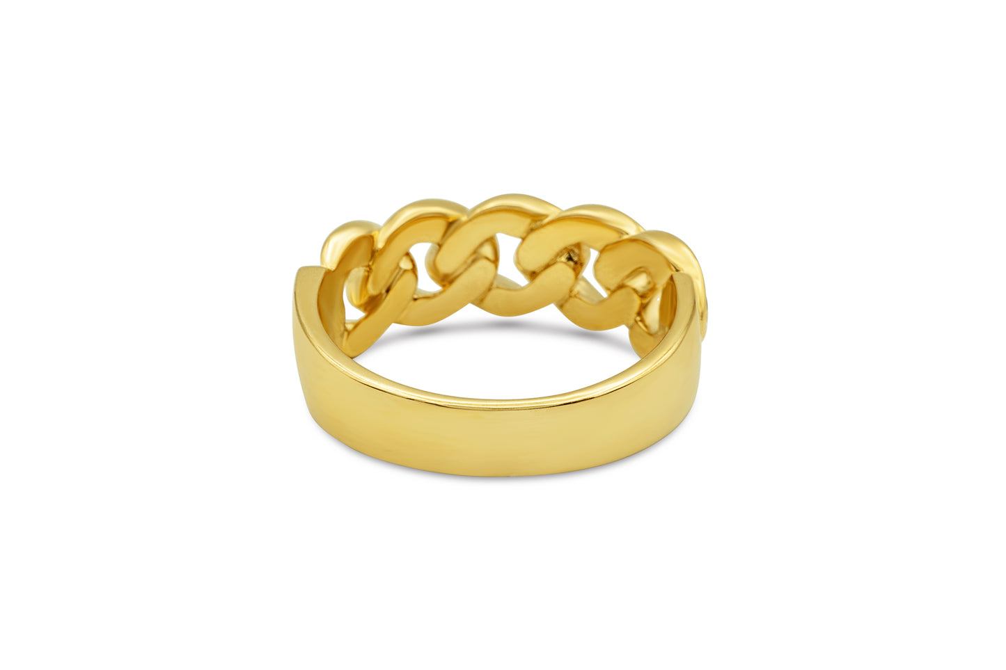 14K Yellow Gold Diamond Cuban Link Ring 0.49CTW
