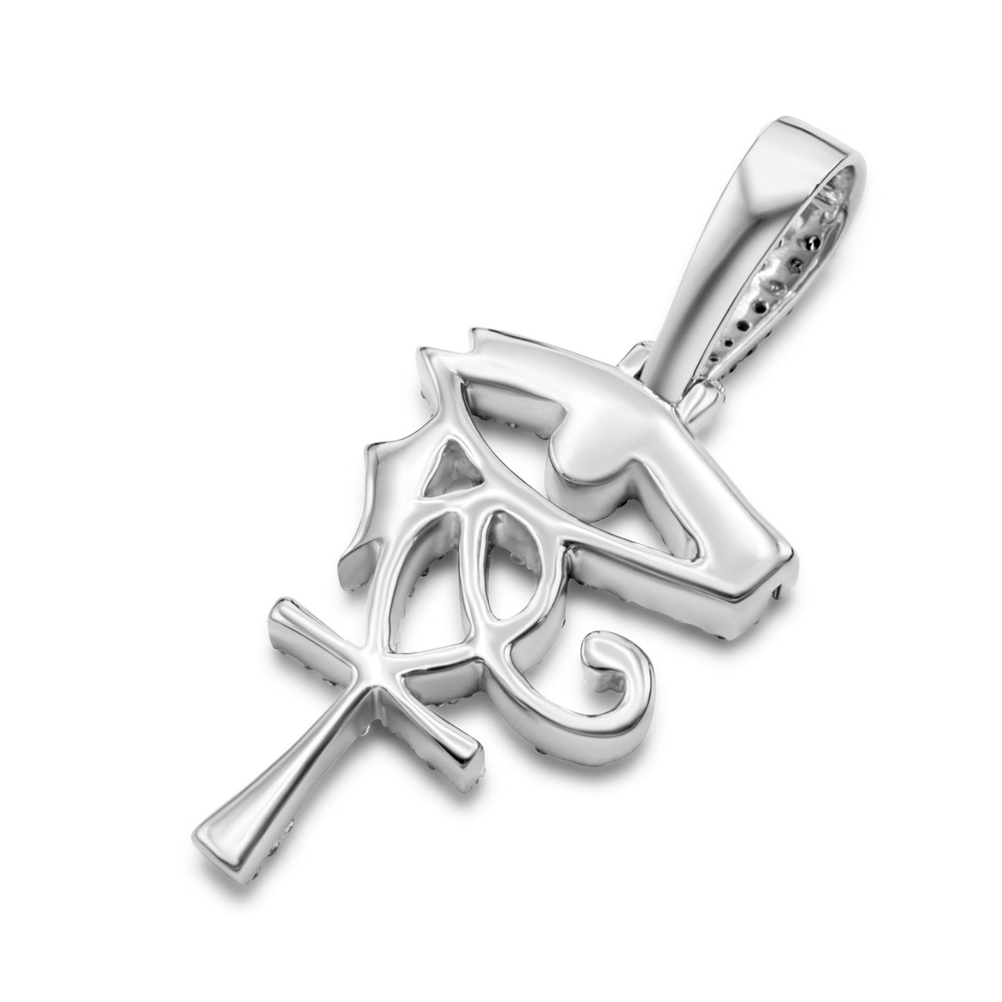 14k Eye of Horus Ankh Diamond Pendant 0.64 ctw