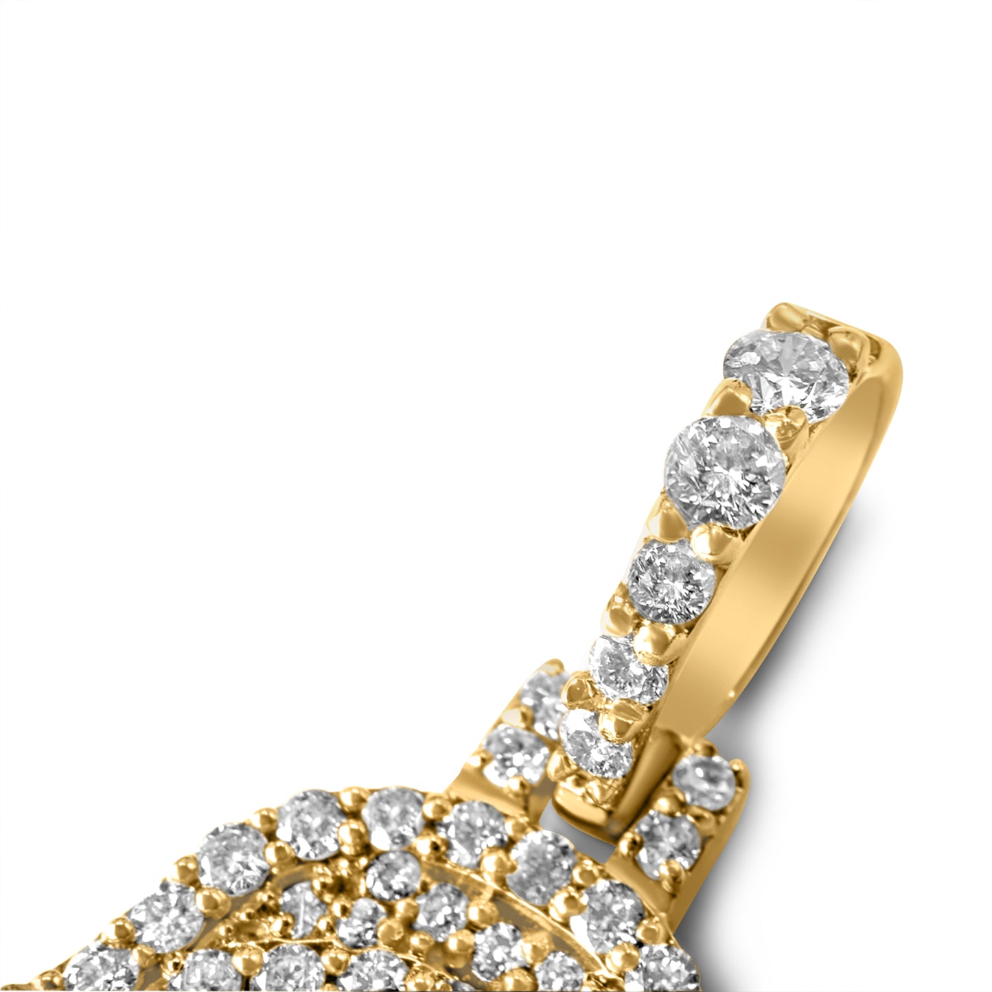 14k Solid Gold Diamond Hamsa Pendant 0.81 ctw