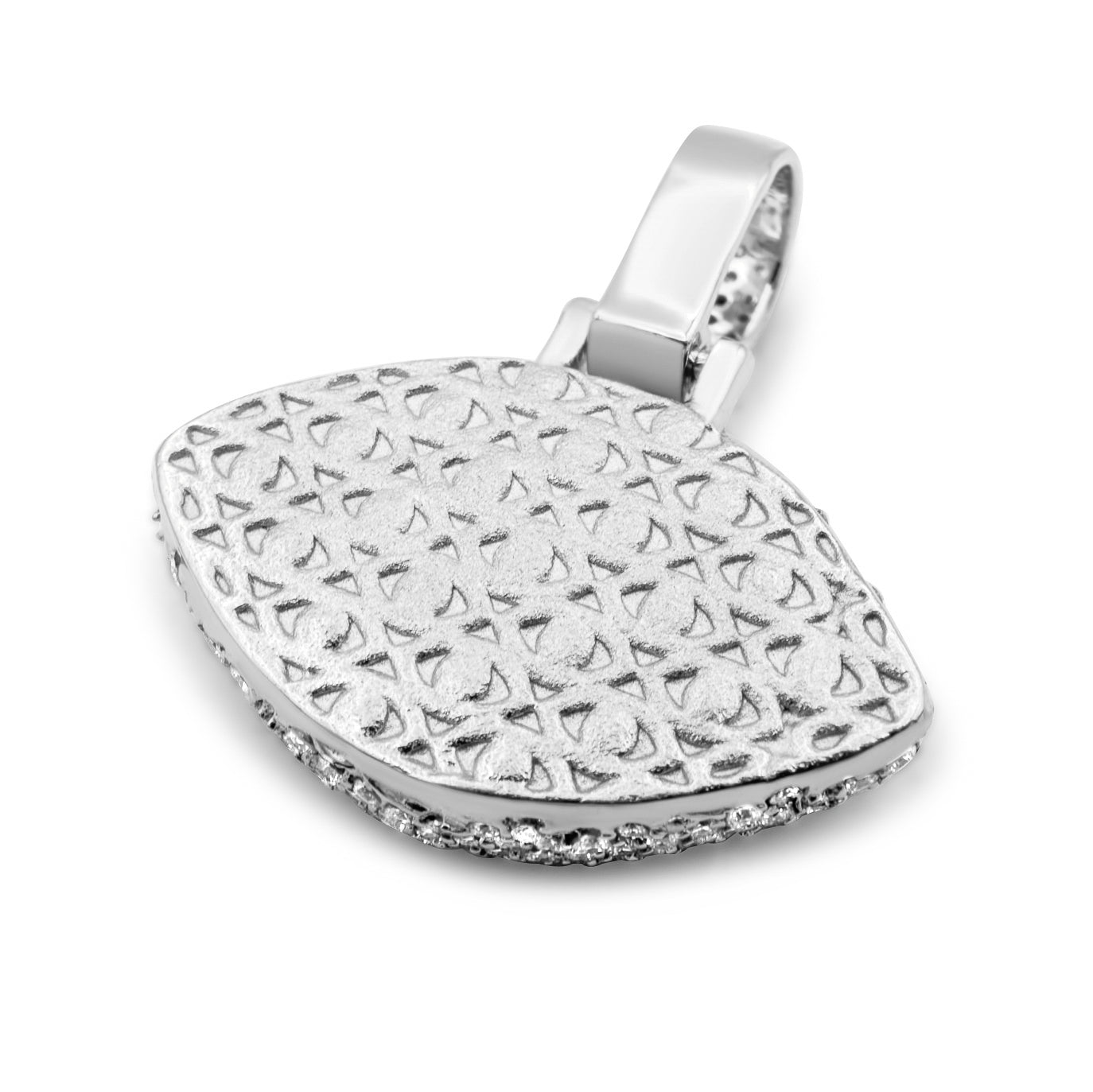 14K White Gold Baguette Eye Pendant 1.39 ctw