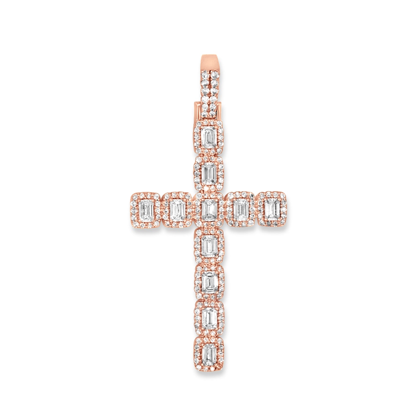 14k Emerald Diamond Cross 3.50ctw