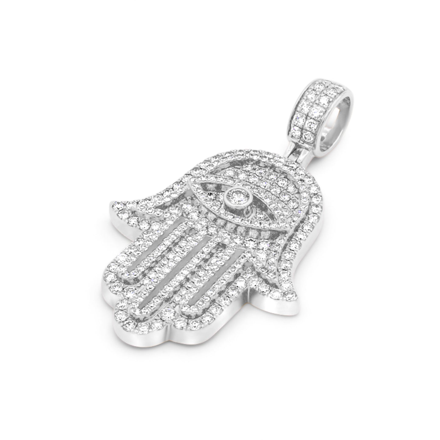 14k Solid Gold Diamond Hamsa 2.90ctw