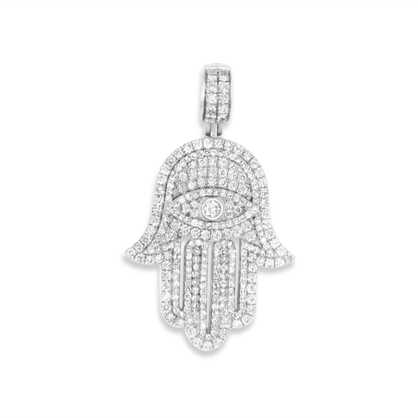 14k Solid Gold Diamond Hamsa 2.90ctw