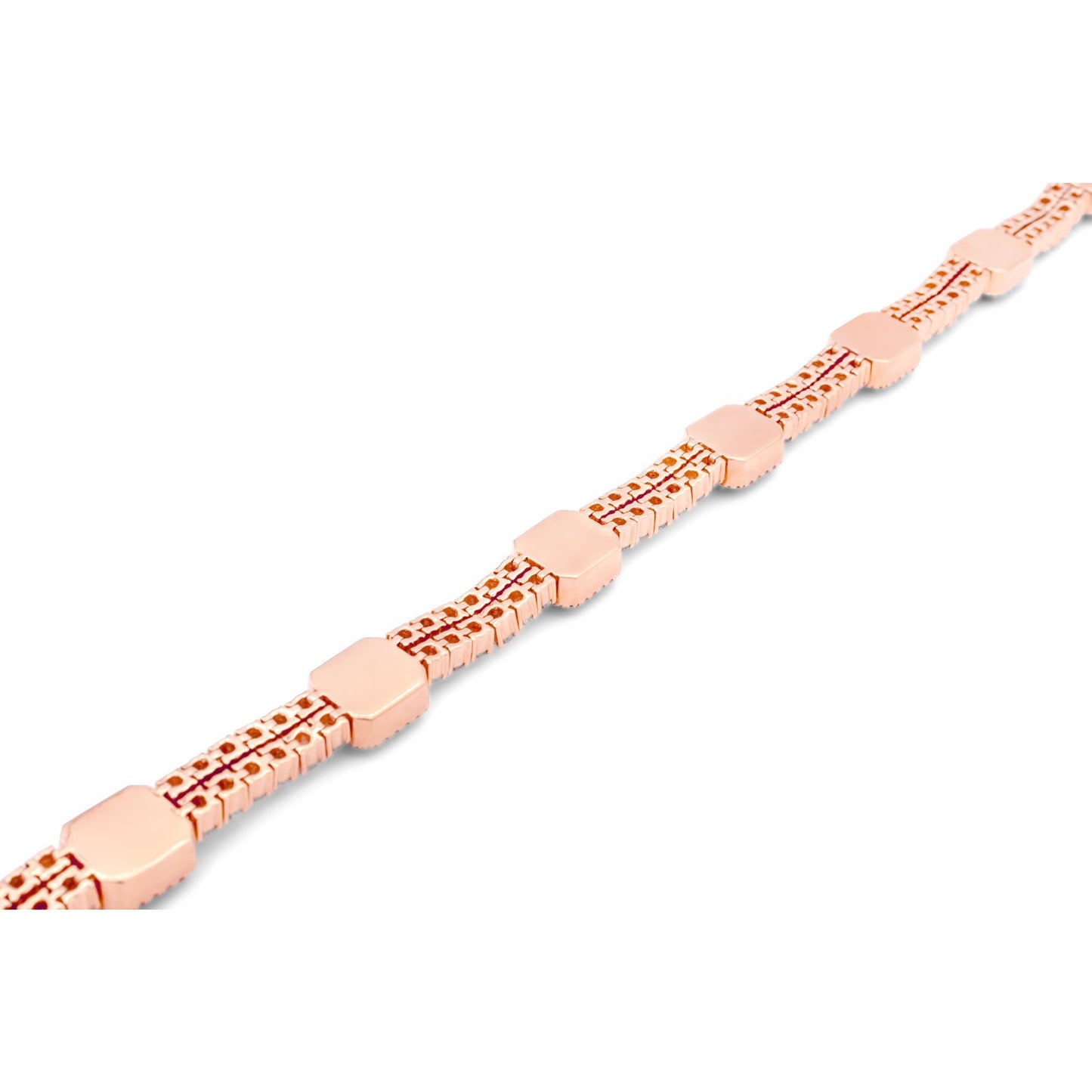 14k Gold Baguette & Round Diamond Tennis Bracelet 13.5ctw