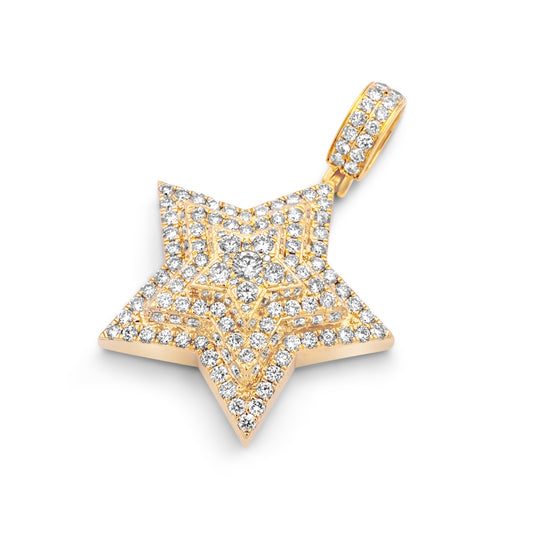 14k Diamond Star Pendant 2.90ctw