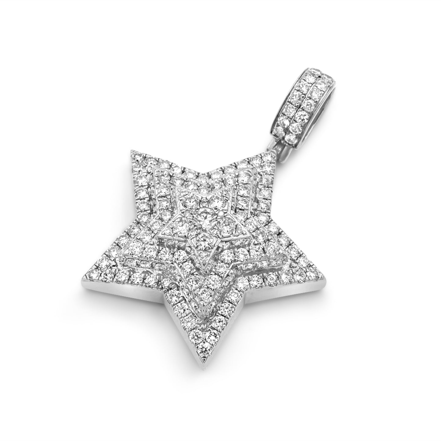 14k Diamond Star Pendant 2.90ctw
