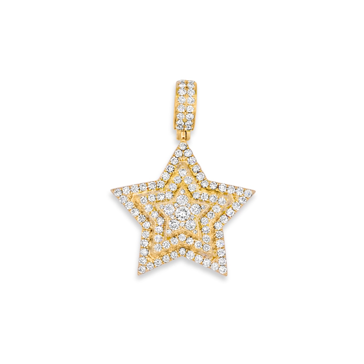 14k Diamond Star Pendant 2.90ctw