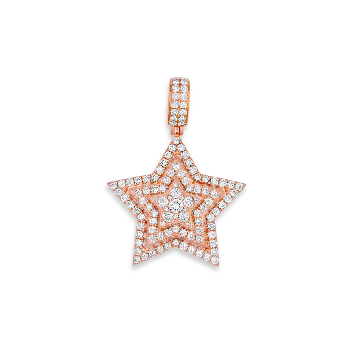 14k Diamond Star Pendant 2.90ctw