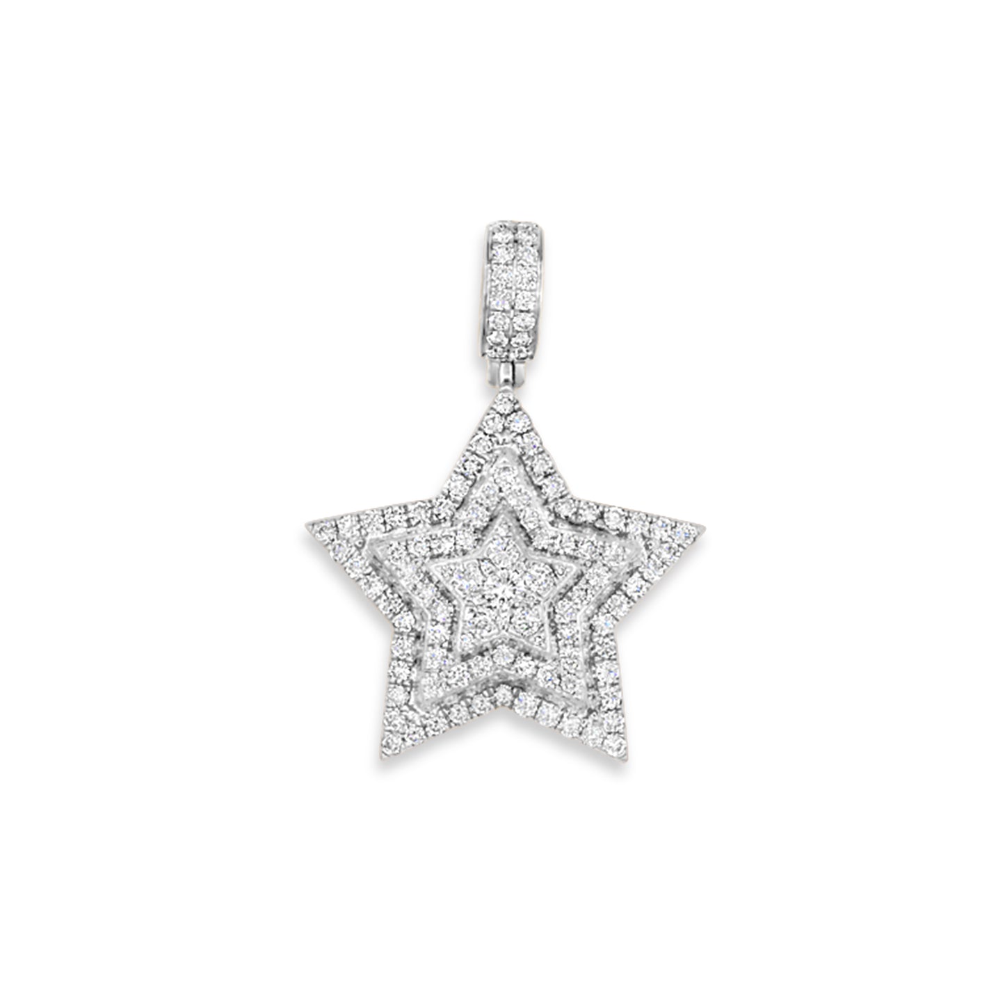 14k Diamond Star Pendant 2.90ctw