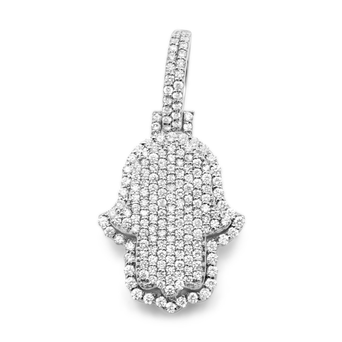 10k Solid Gold Diamond Hamsa 0.81ctw