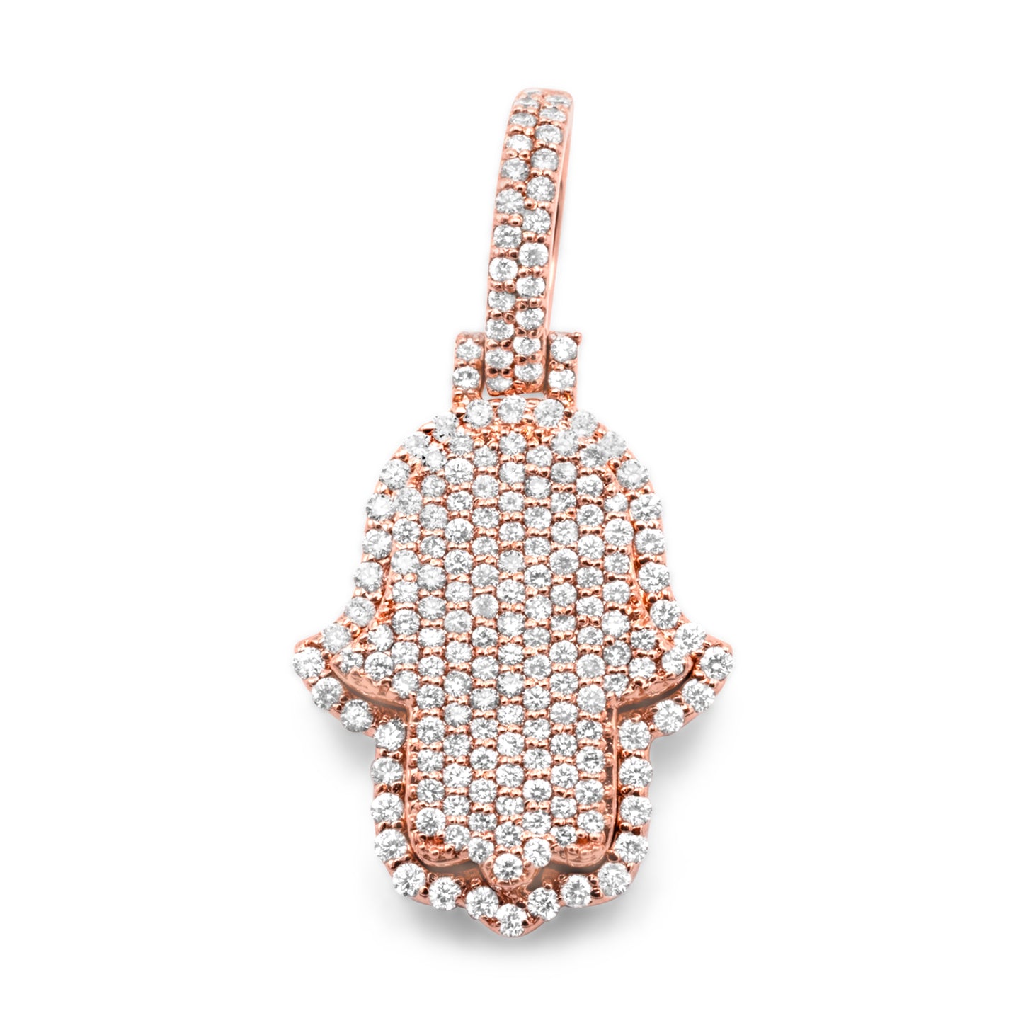 10k Solid Gold Diamond Hamsa 0.81ctw
