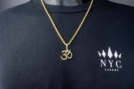 10k Yellow Gold Ohm Pendant 1.17ctw