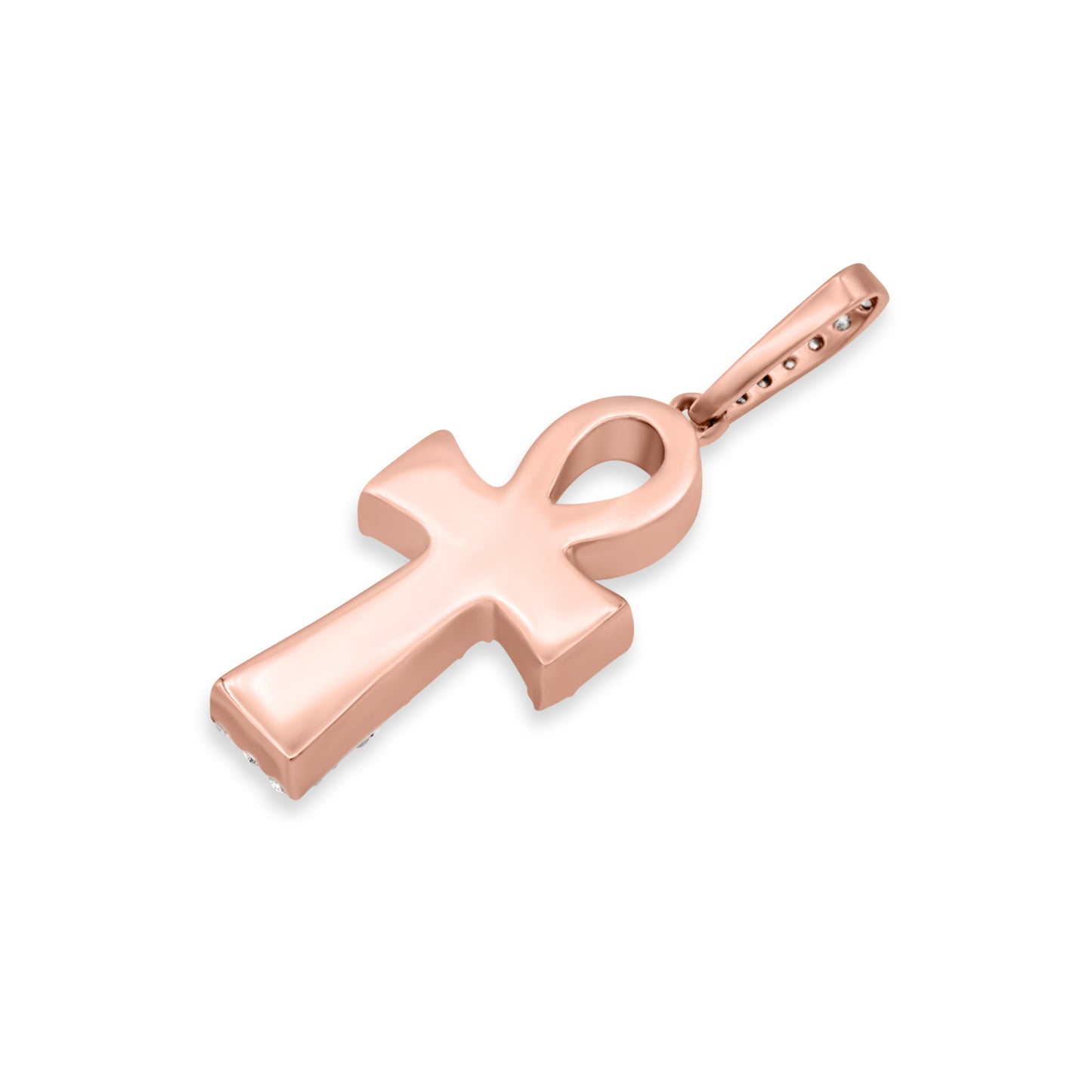 14k Rose Gold Diamond Ankh 2.30ctw