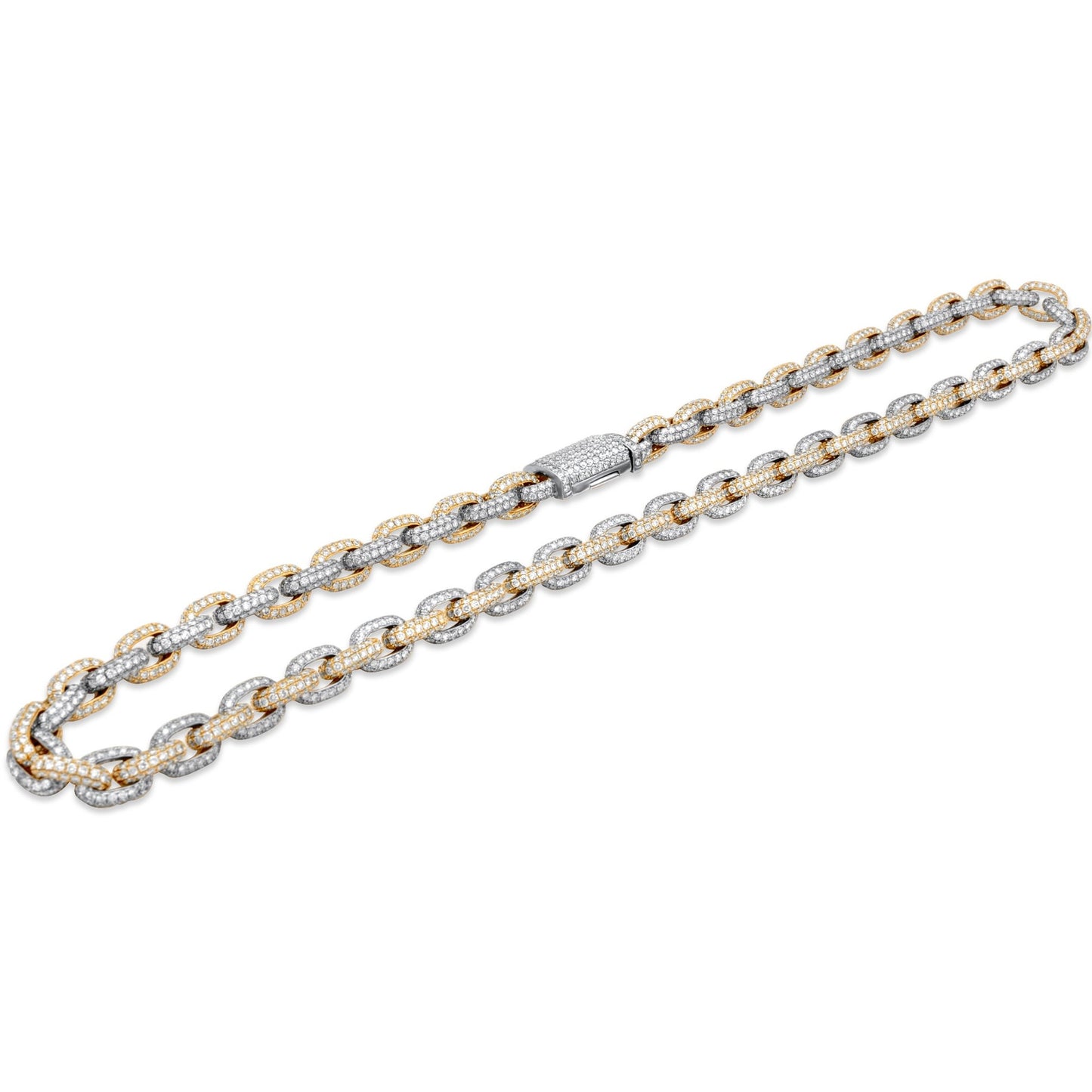 14k Solid Yellow and White Gold Cable Anchor Link 35.00 ctw