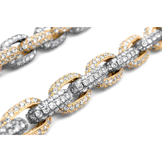 14k Solid Yellow and White Gold Cable Anchor Link 35.00 ctw