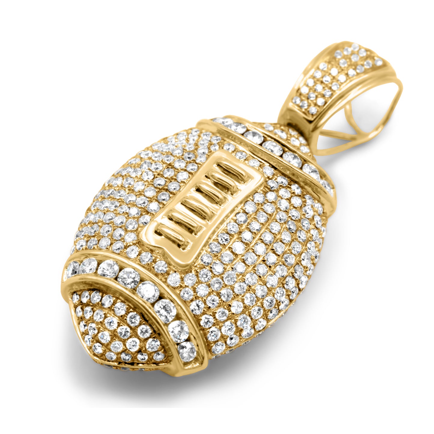 14k Yellow Gold Football Diamond Pendant 4.58ctw