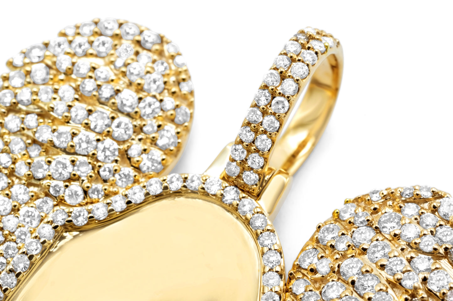 10K Yellow Gold Tombstone Custom Diamond Picture Pendant 2.30 ctw