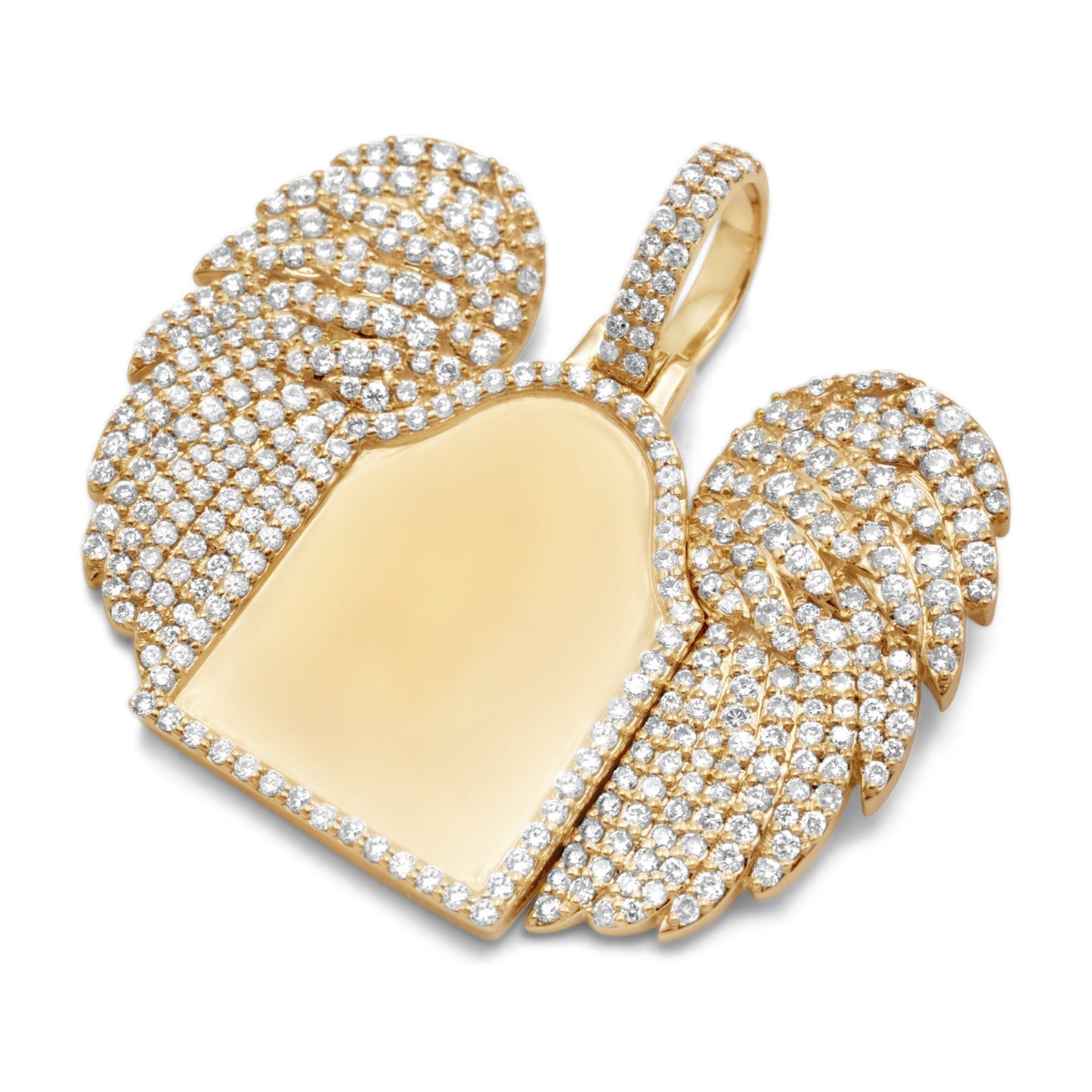 10K Yellow Gold Tombstone Custom Diamond Picture Pendant 2.30 ctw