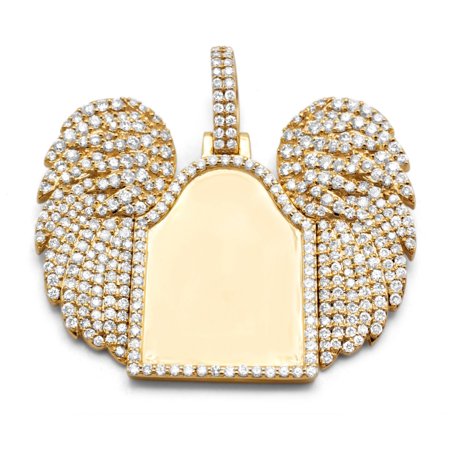 10K Yellow Gold Tombstone Custom Diamond Picture Pendant 2.30 ctw