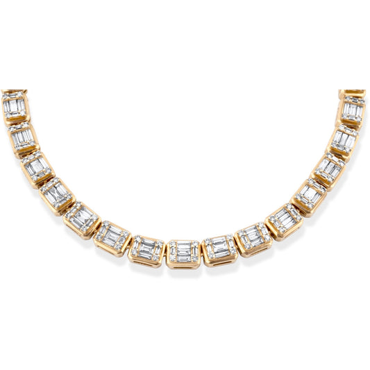 14k Solid Gold Baguette Chain 11.91ctw