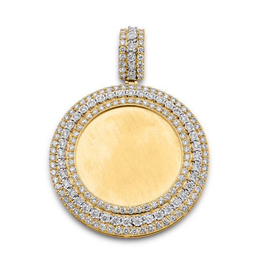 14k Yellow Gold Custom Diamond Picture Pendant 4.16ctw
