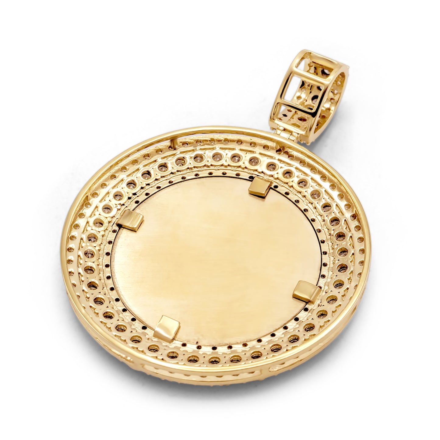 14k Yellow Gold Custom Diamond Picture Pendant 4.16ctw