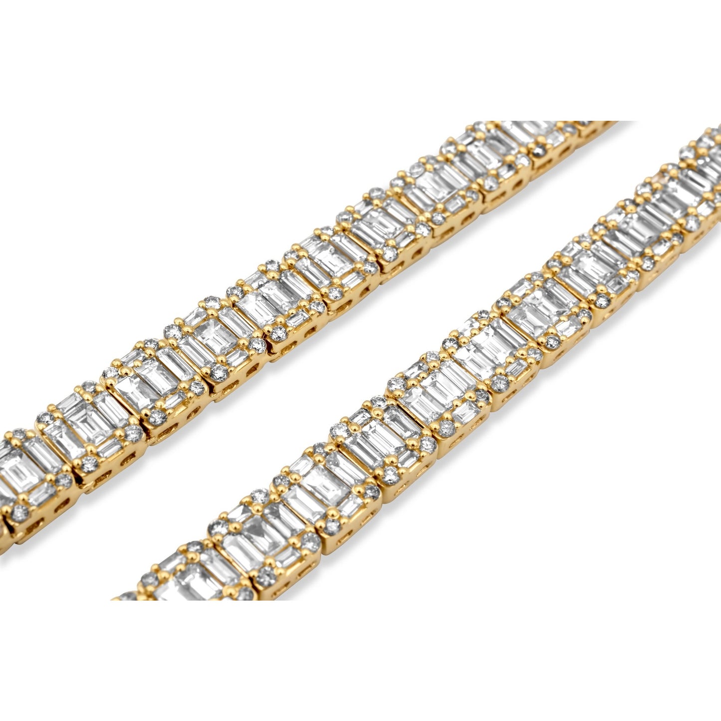 14k Yellow Gold Baguette Diamond Chain 24.04 ctw