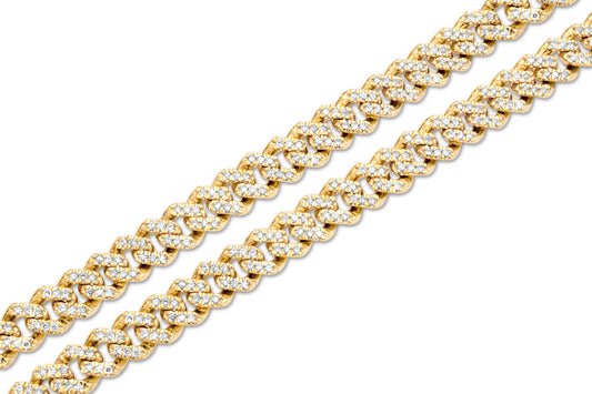 10K Yellow Gold Diamond Chain Miami Cuban Link 6mm 3.65 ctw (Single-row Diamonds)