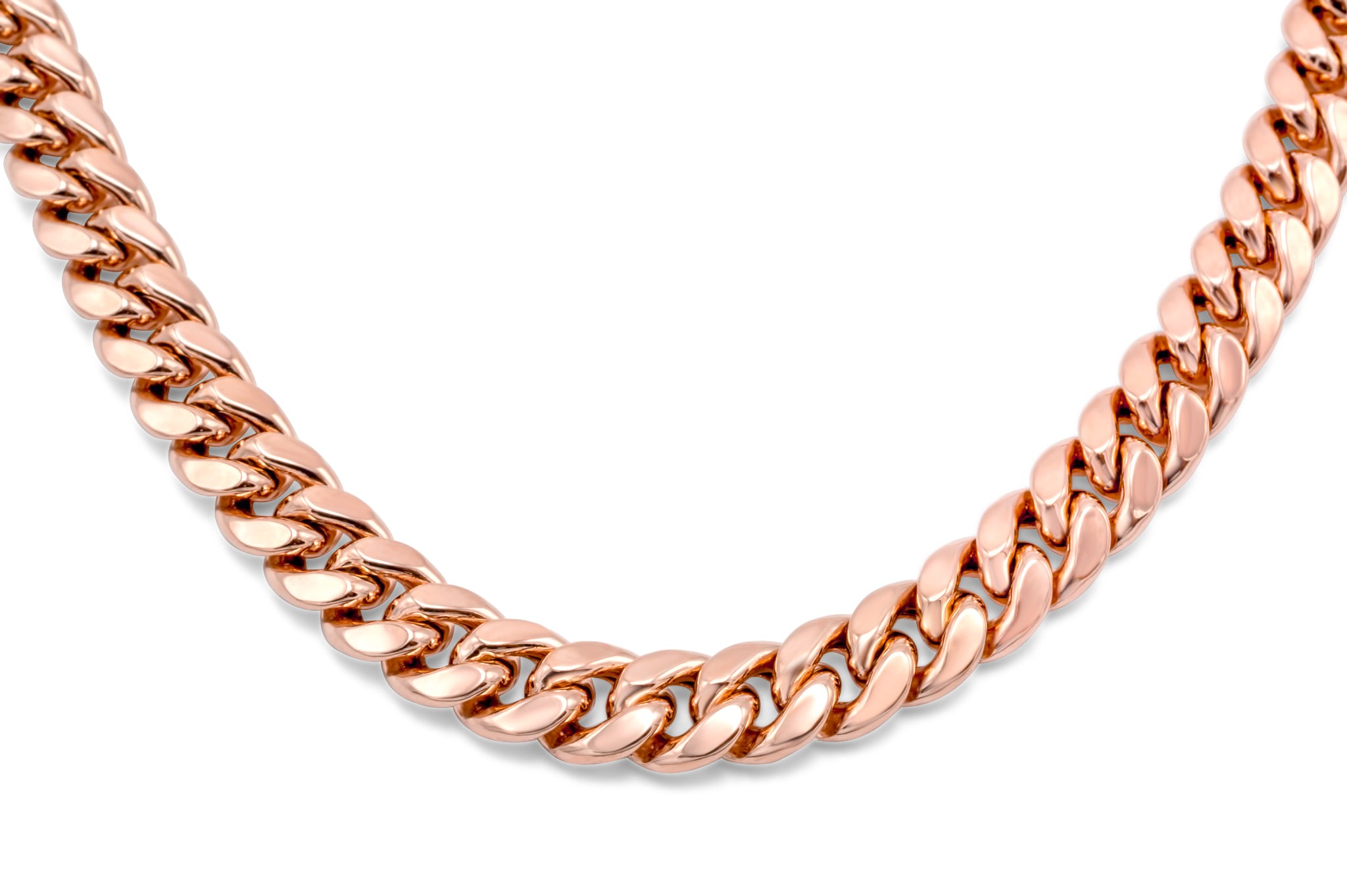 8 mm Rose Gold Cuban Link Chain (10k Gold) 18