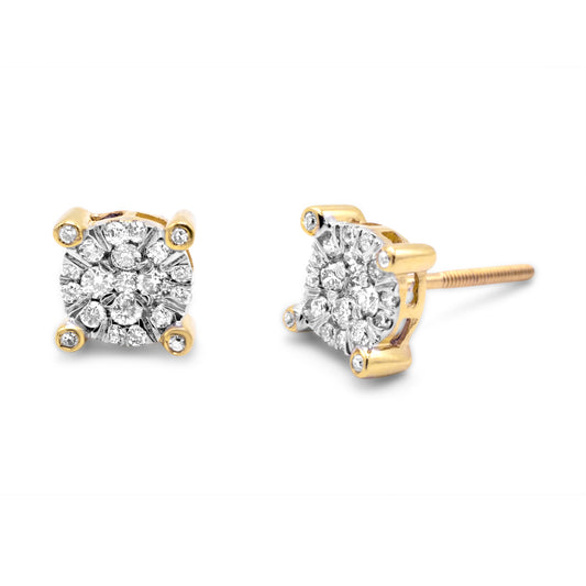 14k Yellow Gold Diamond Earrings 0.25ctw
