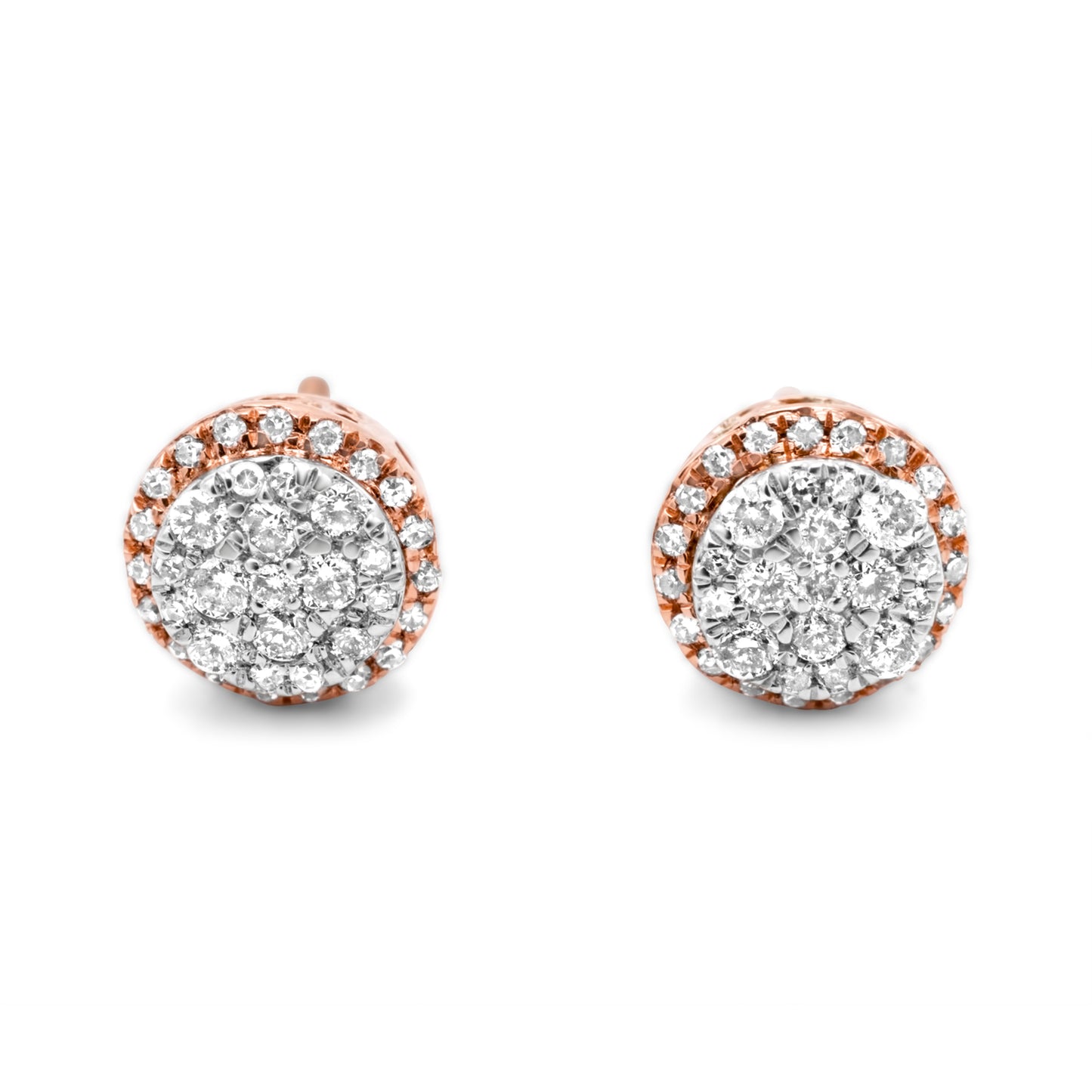 14k Yellow Gold Diamond Cluster Earrings 0.25ctw