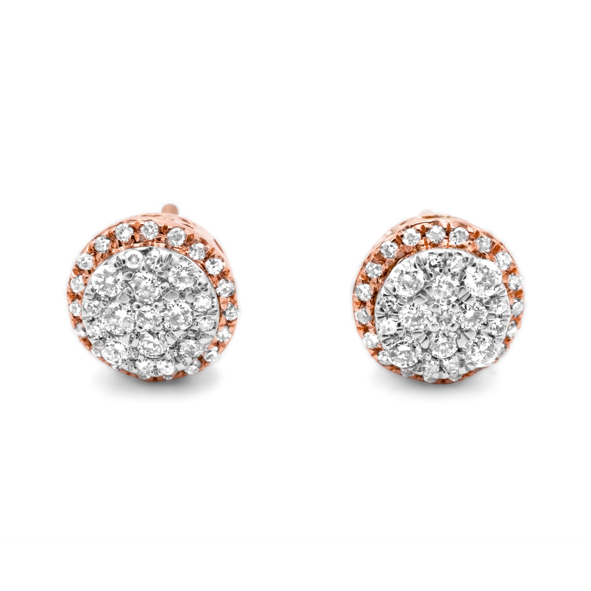 14k Yellow Gold Diamond Cluster Earrings 0.25ctw