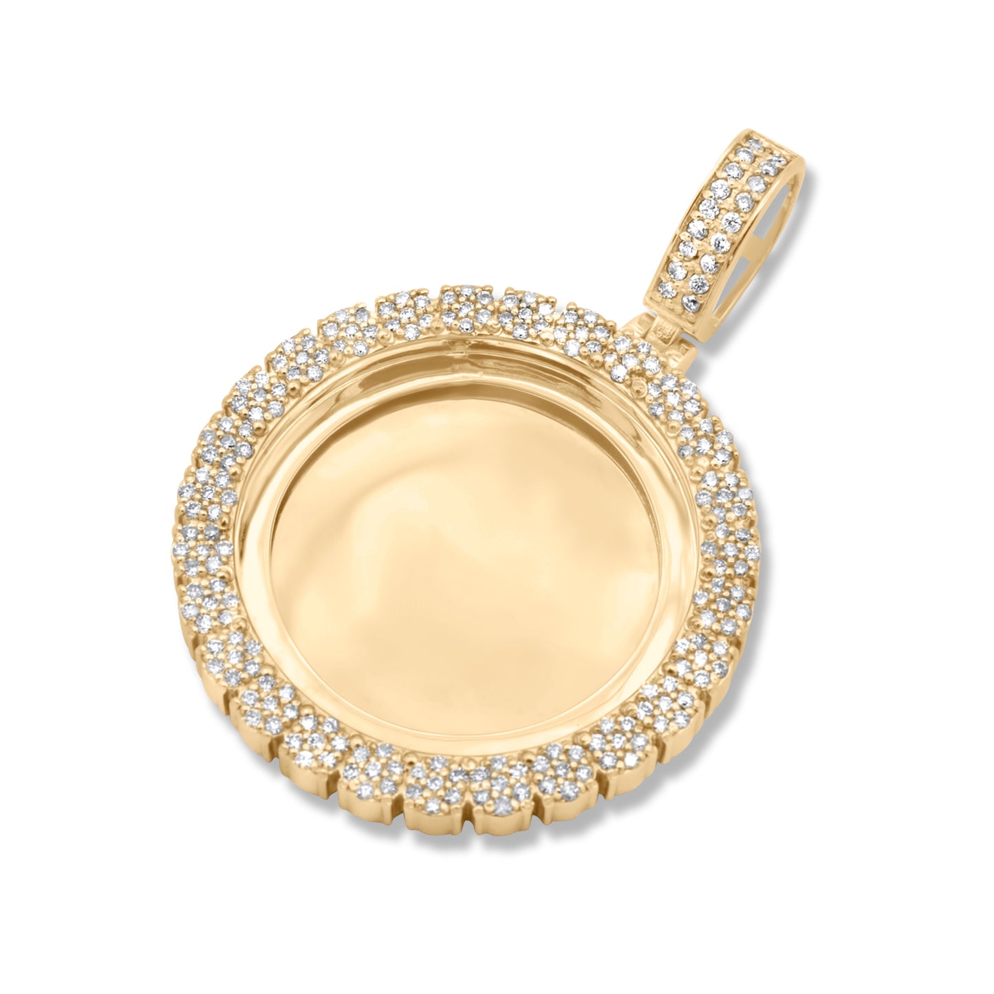 10k/14k Gold Custom Diamond Cluster Picture Pendant 2.26ctw-4.2ctw