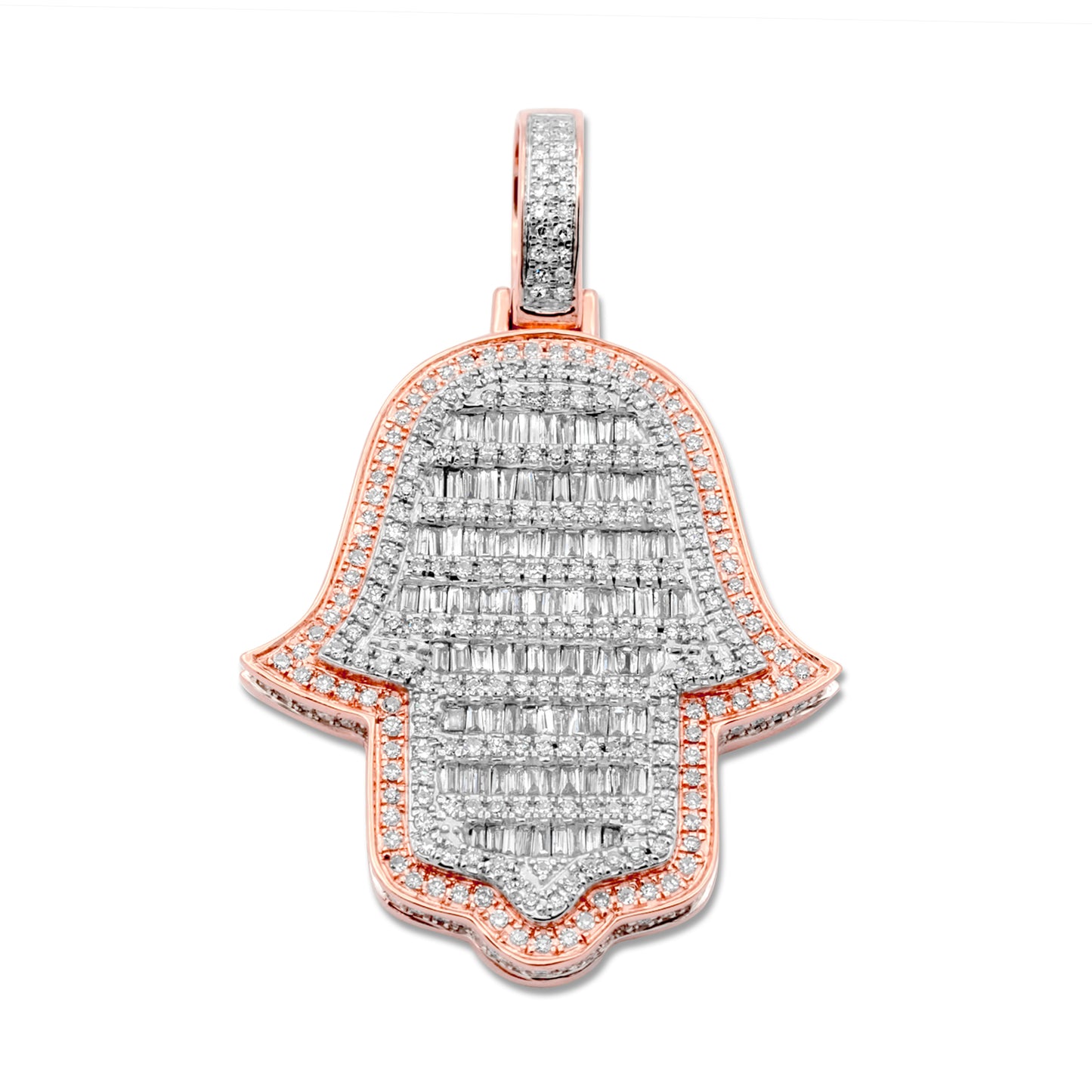 14k Two-Tone Gold Diamond Hamsa 1.49ctw