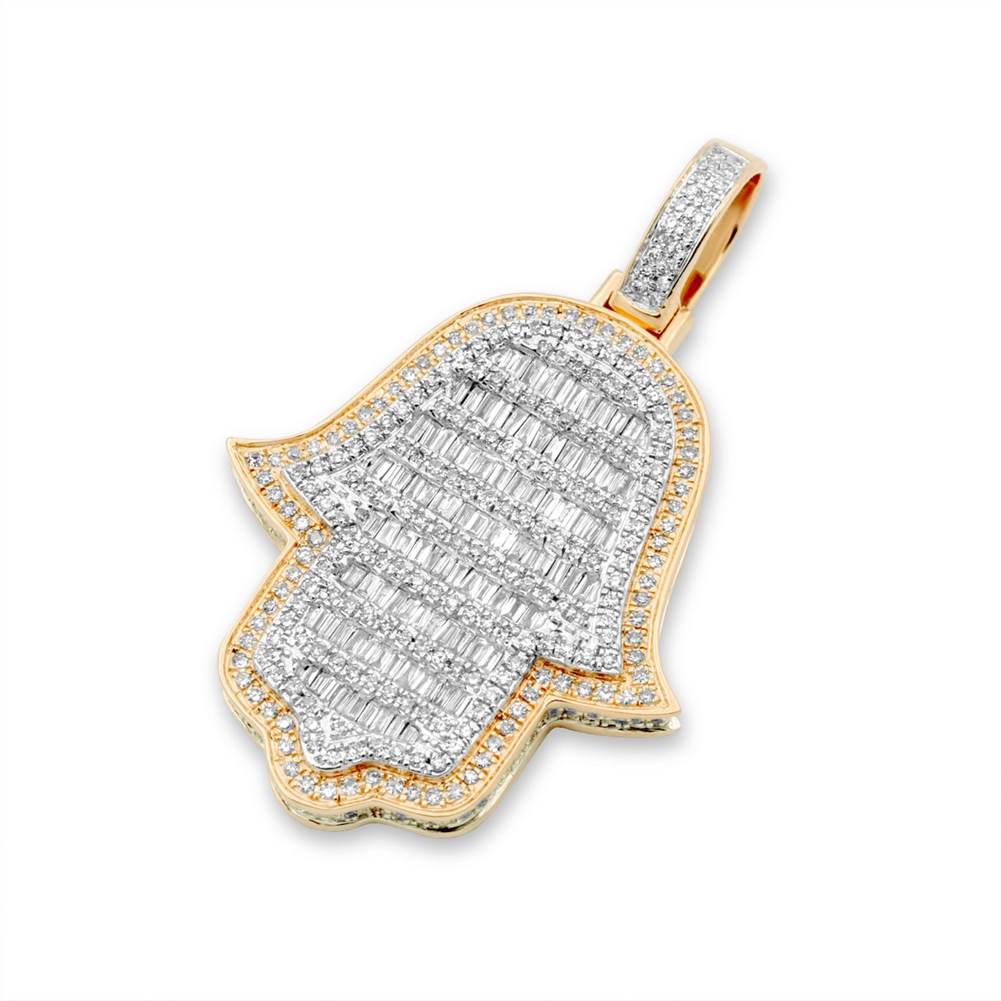 14k Two-Tone Gold Diamond Hamsa 1.49ctw