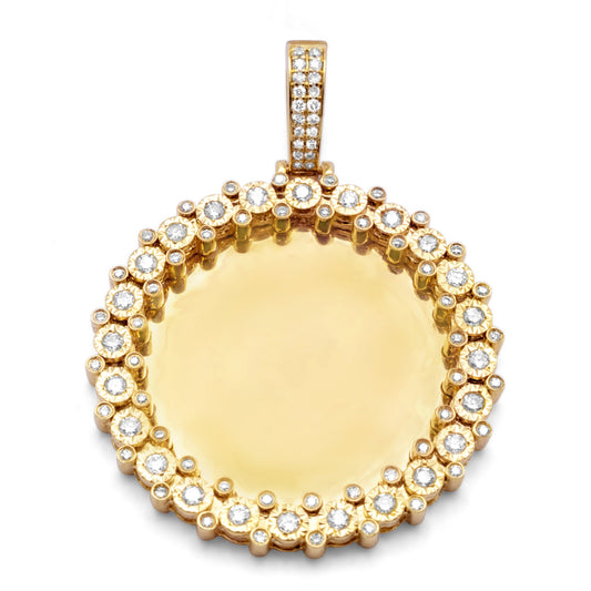 14K Yellow Gold Custom Diamond Picture Pendant 0.63ctw