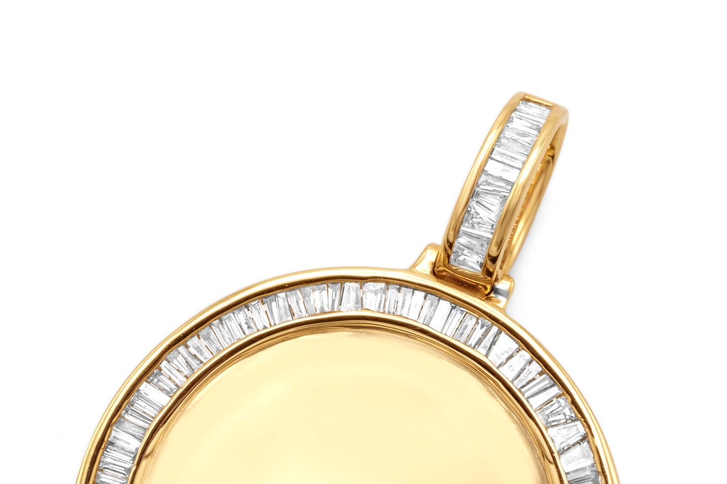 10K Yellow Gold Custom Diamond Baguette Picture Pendant 1.38ctw