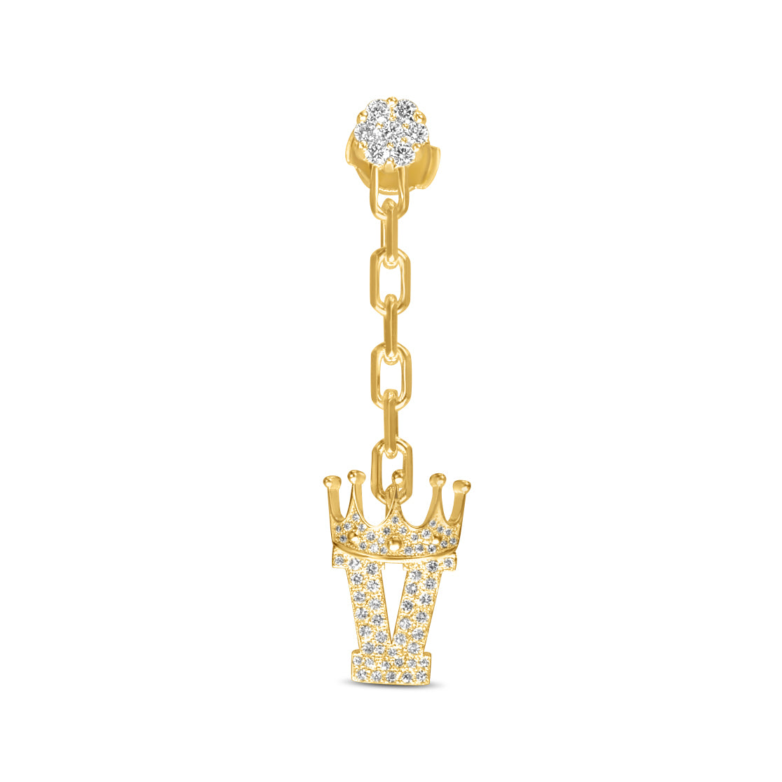 14K White Gold Diamond Customizable Dangle Earring 2.00 CTW