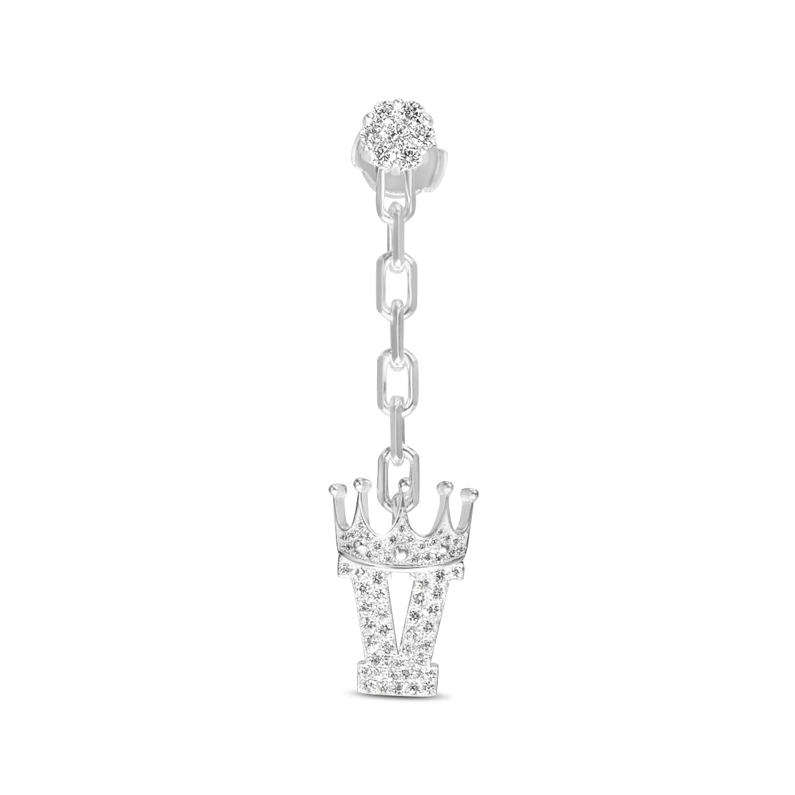 14K Yellow Gold Diamond Customizable Dangle Earring 2.00 CTW
