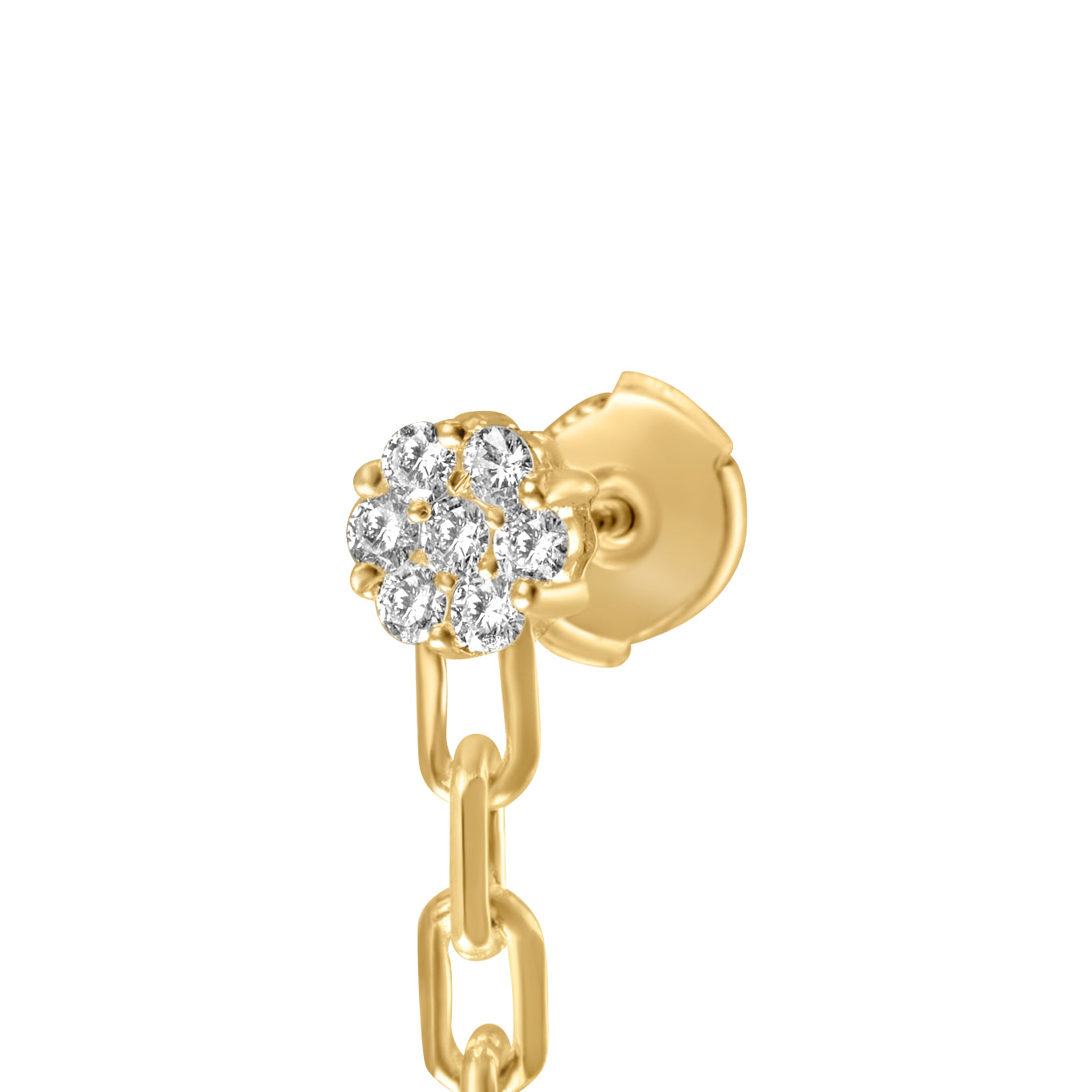 14K Yellow Gold Diamond Customizable Dangle Earring 2.00 CTW