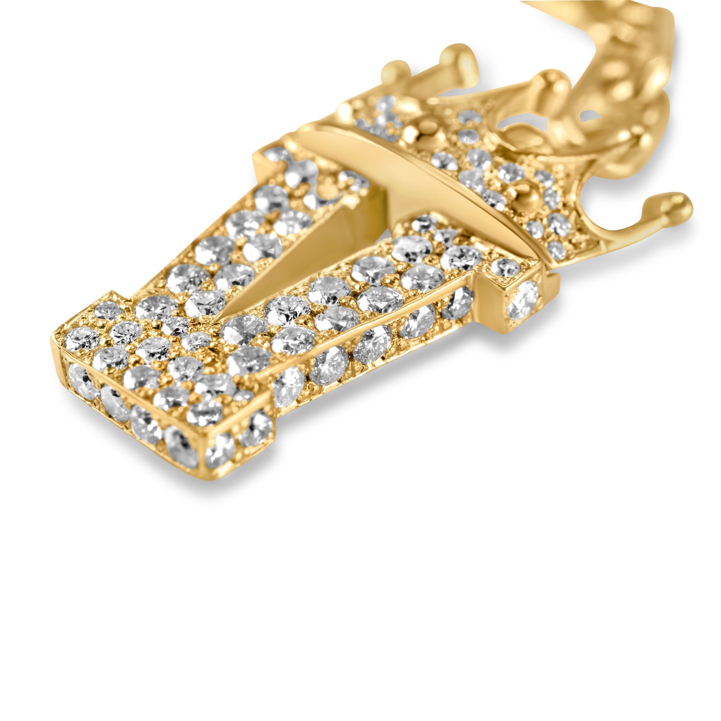 14K Yellow Gold Diamond Customizable Dangle Earring 2.00 CTW