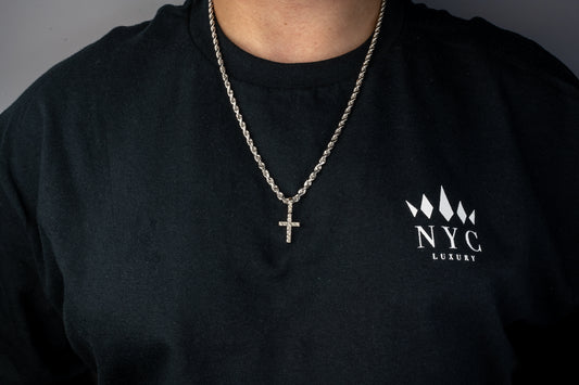 10k White Gold Diamond Cross 1.40ctw