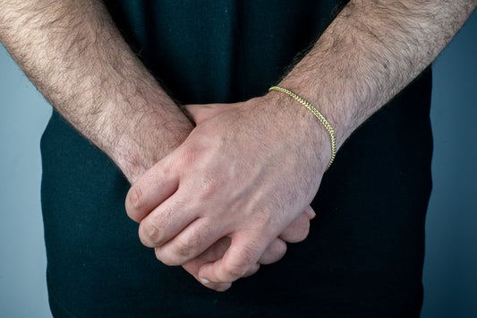 10k Hollow Yellow Gold Cuban Link Bracelet 3mm