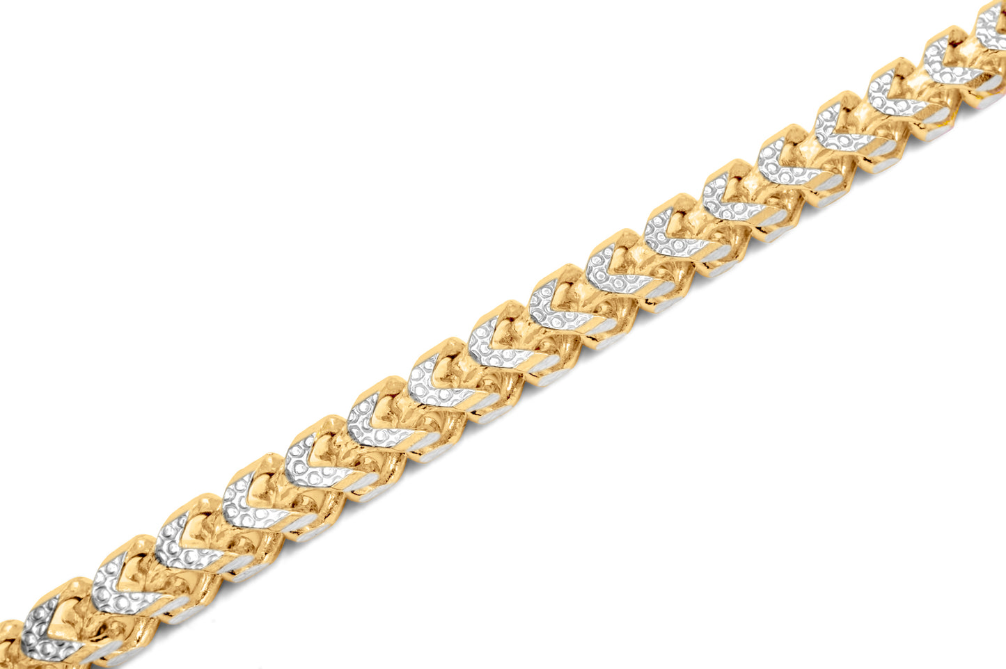 10k Yellow Gold Diamond Cut Solid Franco Link Bracelet 5.5mm