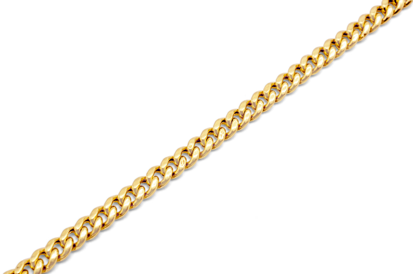 10k Hollow Yellow Gold Cuban Link Bracelet 3mm