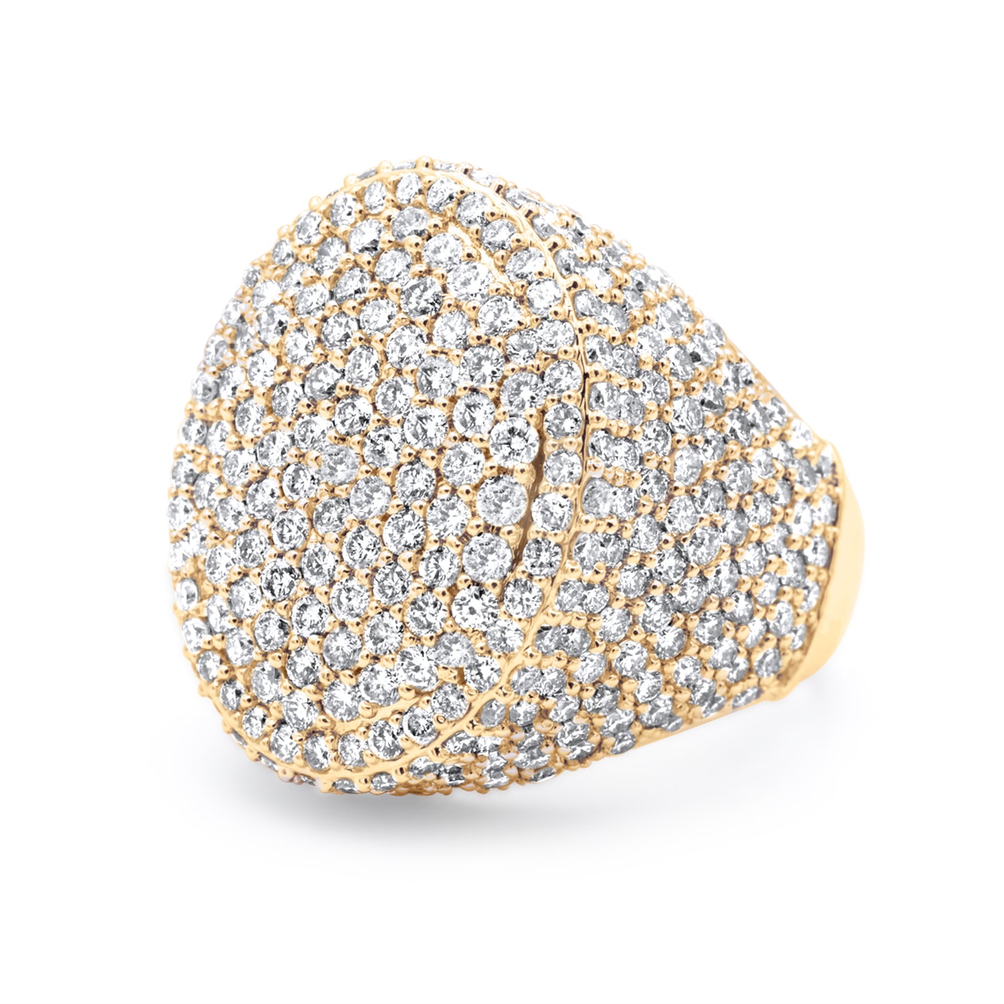 14K Yellow Gold Oval Diamond Ring 7.07ctw