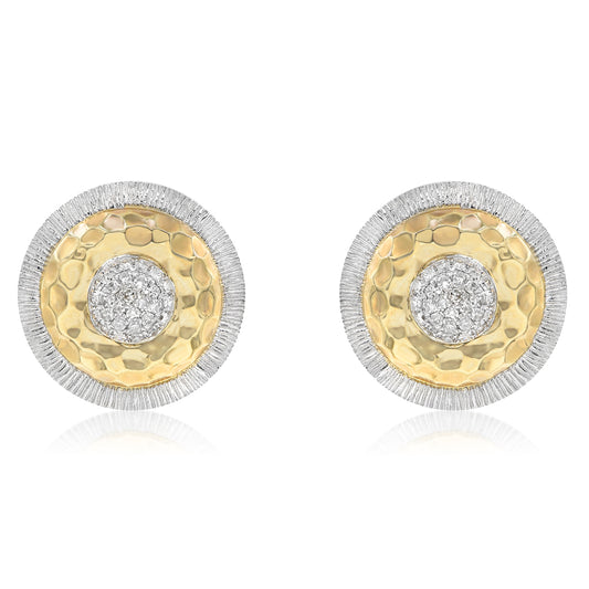 14K Yellow Gold Diamond Cluster Earrings 0.25ctw