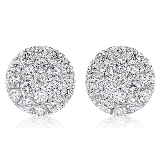 14k Solid White Gold Diamond Earrings 0.49ctw