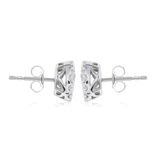 14k Solid White Gold Diamond Earrings 0.49ctw