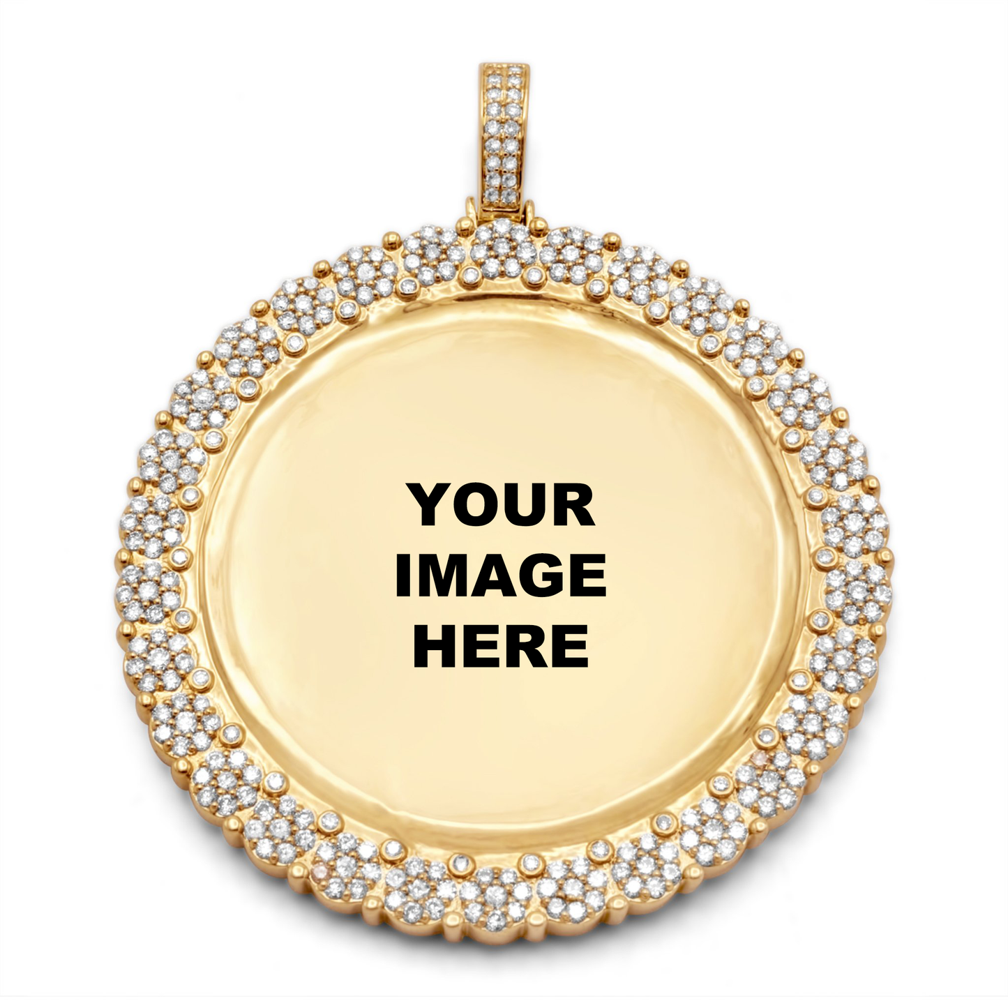 10K Yellow Gold Diamond Cluster Picture Pendant 4.20ctw